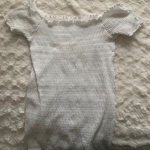 Off the shoulder ribbed shirt